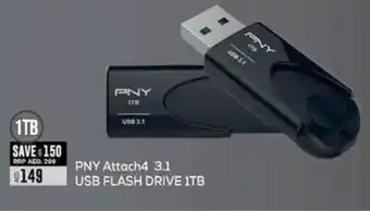Lulu Hypermarket PNY Attach4 3.1 USB FLASH DRIVE 1TB offer