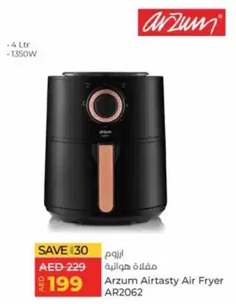 Lulu Hypermarket Arzum Airtasty Air Fryer AR2062 offer