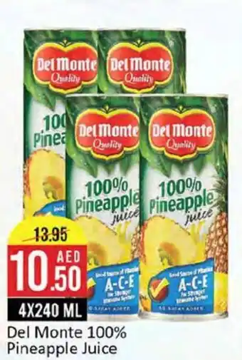 West Zone Supermarket Del Monte 100% Pineapple Juice 4 x 420mL offer