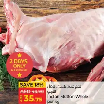 Lulu Hypermarket Indian mutton whole per kg offer