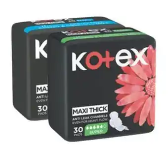 Lulu Hypermarket Kotex maxi normal / super with wings 30's / maxi super with wings 26's offer