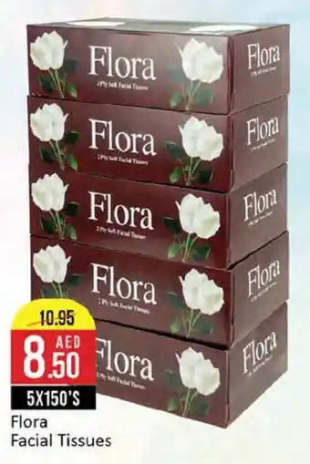 West Zone Supermarket Flora Facial Tissues 5 x 150's offer