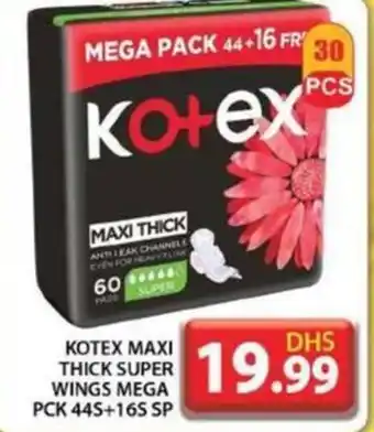 Grand Hyper Market Kotex Maxi Thick Super Wings Mega offer