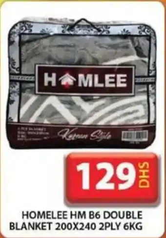Grand Hyper Market HOMELEE HM B6 DOUBLE BLANKET 200 x 240 2PLY 6kg offer