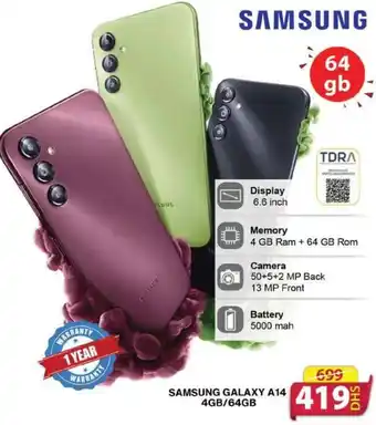Grand Hyper Market Samsung Galaxy A14 4GB/64GB offer