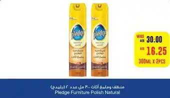 Abu Dhabi Coop Pledge Furniture Polish Natural 300ML X 2PCS offer