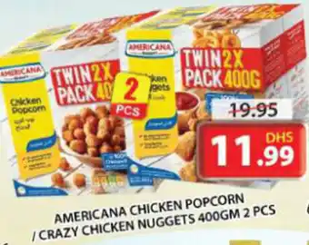 Grand Mall Sharjah AMERICANA CHICKEN POPCORN /CRAZY CHICKEN NUGGETS 400GM 2 PCS offer