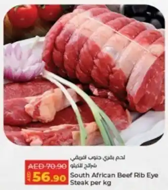 Lulu Hypermarket South African Beef Rib Eye Steak per kg offer