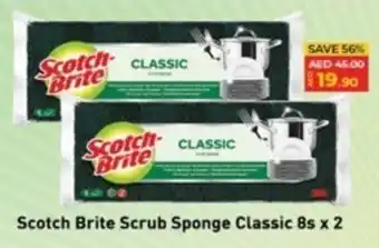 Lulu Hypermarket Scotch Brite Scrub Sponge Classic 8s x 2 offer