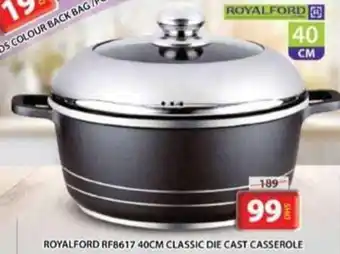 Grand Hyper Market ROYALFORD RF8617 40CM CLASSIC DIE CAST CASSEROLE offer