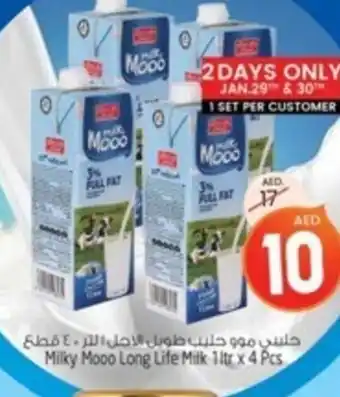 Safari Hypermarket Milky Mooo Long Life Milk 1 ltr x 4 Pcs offer
