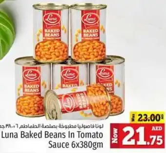Kenz Hypermarket Luna baked beans in tomato sauce 6x380gm offer