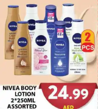 Grand Hyper Market NIVEA BODY LOTION 2*250ML ASSORTED offer