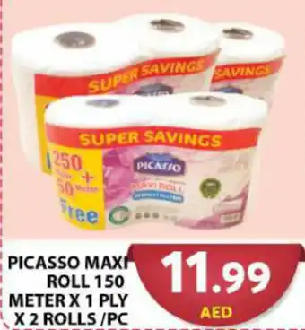 Grand Hyper Market PICASSO MAXI ROLL 150 METER X 1 PLY X 2 ROLLS/PC offer