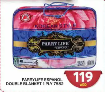 Grand Hyper Market PARRYLIFE ESPANOL DOUBLE BLANKET 1 PLY 7582 offer