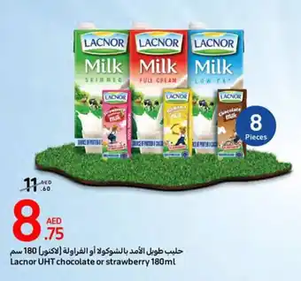 Carrefour Lacnor UHT chocolate or strawberry 180ml offer
