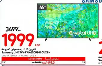 Carrefour Samsung UHD TV 65" UA65CU8000UXZN offer