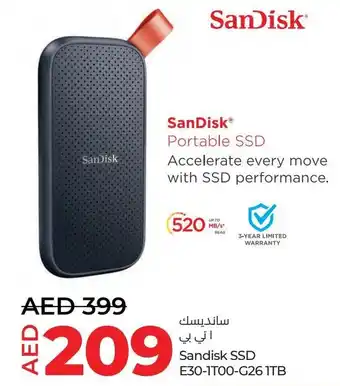 Lulu Hypermarket Sandisk SSD E30-1T00-G26 1TB offer