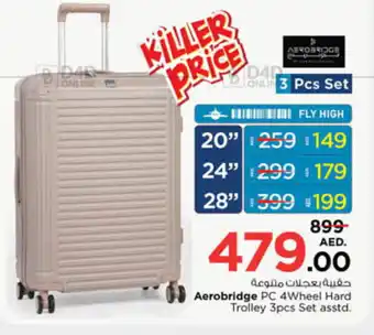 Nesto Aerobridge PC 4Wheel Hard Trolley 3pcs Set asstd. offer