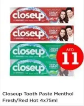 Nesto Closeup Tooth Paste Menthol Fresh/Red Hot 4x75ml offer