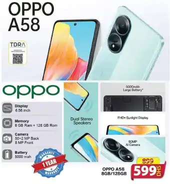 Grand Mall Sharjah OPPO A58 8GB/128GB offer