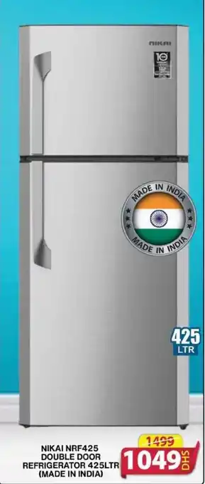 Grand Mall Sharjah NIKAI NIKAI NRF425 DOUBLE DOOR REFRIGERATOR 425LTR 1049/ offer