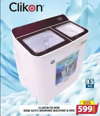 Grand Mall Sharjah CLIKON CK-606 SEMI AUTO WASHING MACHINE 9.5KG offer