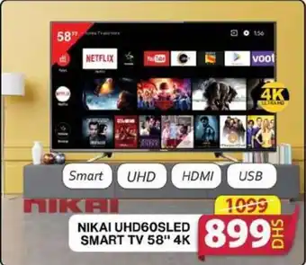 Grand Mall Sharjah NIKAI UHD60SLED SMART TV 58" 4K offer