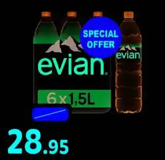 Union Coop Evian Water 6x1.5Ltr offer