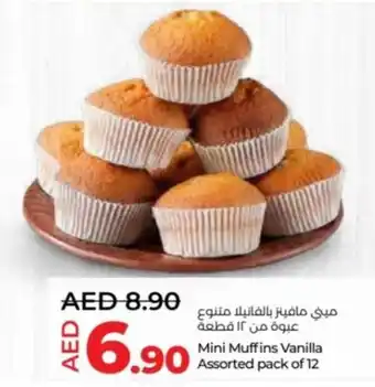 Lulu Hypermarket Mini Muffins Vanilla Assorted pack of 12 offer