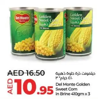 Lulu Hypermarket Del Monte Golden Sweet Corn in Brine 410gm x 3 offer