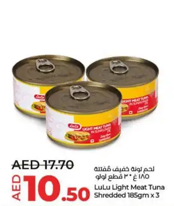 Lulu Hypermarket Light Meat Tuna Shredded 185gmx3 offer