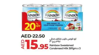 Lulu Hypermarket Rainbow Sweetened Condensed Milk 397gm x 3 offer