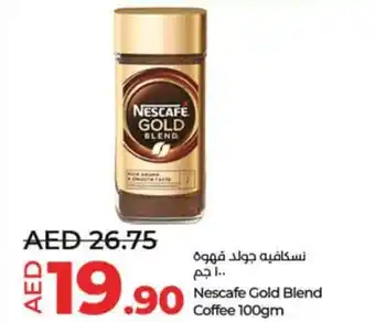 Lulu Hypermarket Nescafe Gold Blend coffee 100gm offer