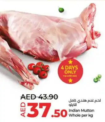 Lulu Hypermarket Indian Mutton whole per kg offer