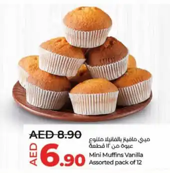 Lulu Hypermarket Mini Muffins Vanilla Assorted pack of 12 offer