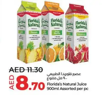 Lulu Hypermarket Florida's Natural Juice 900ml Assorted per pc offer
