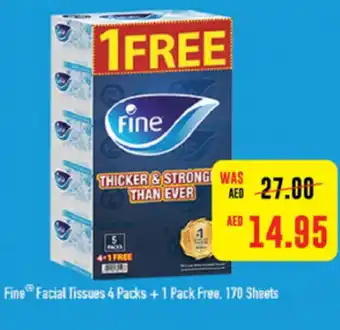 Spar Fine Facial Tissues 4 Packs + 1 Pack Free. 170 Sheets offer