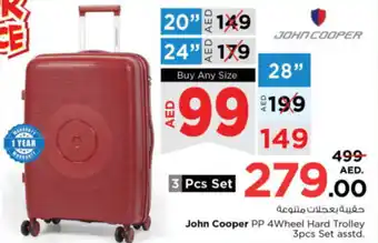 Nesto John Cooper PP 4Wheel Hard Trolley 3pcs Set asstd. offer