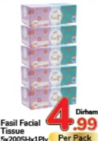Day To Day Fasil Facial Tissue 5x200SHx1Ply offer
