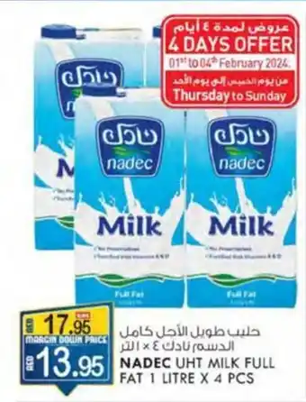 KM Trading NADEC UHT MILK FULL FAT 1 LITRE X 4 PCS offer