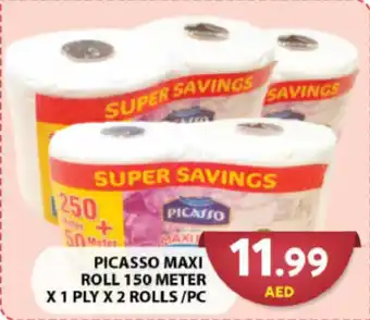 Grand Hyper Market PICASSO MAXI 11.99 ROLL 150 METER X 1 PLY X 2 ROLLS/PC offer