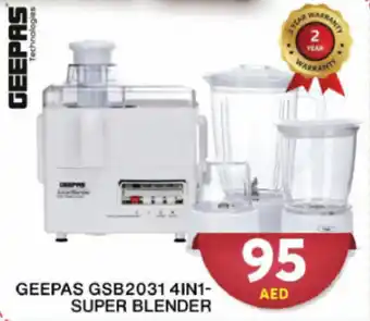 Grand Hyper Market GEEPAS GSB2031 4IN1-SUPER BLENDER offer