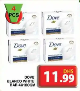 Grand Hyper Market DOVE BLANCO WHITE BAR 4X100GM offer