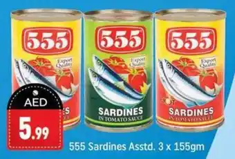 Shaklan 555 Sardines Asstd. 3 x 155gm offer