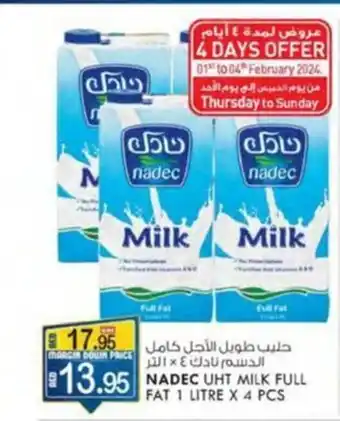 KM Trading NADEC UHT MILK FULL FAT 1 LITRE X 4 PCS offer