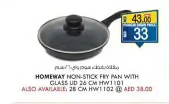 KM Trading HOMEWAY NON-STICK FRY PAN WITH GLASS LID 26 CM HW1101 offer