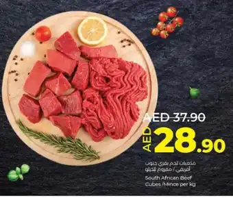 Lulu Hypermarket South African Beef Cubes/Mince per kg offer