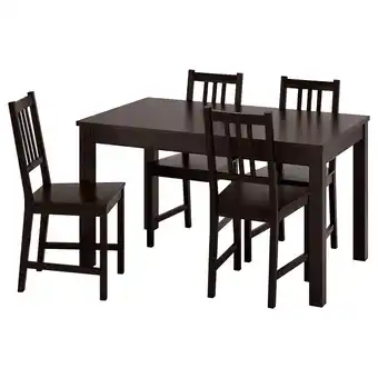 Ikea Laneberg / stefan Table and 4 chairs, brown/brown-black, 130/190x80 cm offer