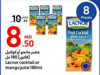 Carrefour Lacnor cocktail or mango juice 180ml offer